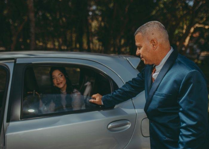 Corporate chauffeur hire sydney 3 - A chauffeured Solutions driver opening the door for his client 